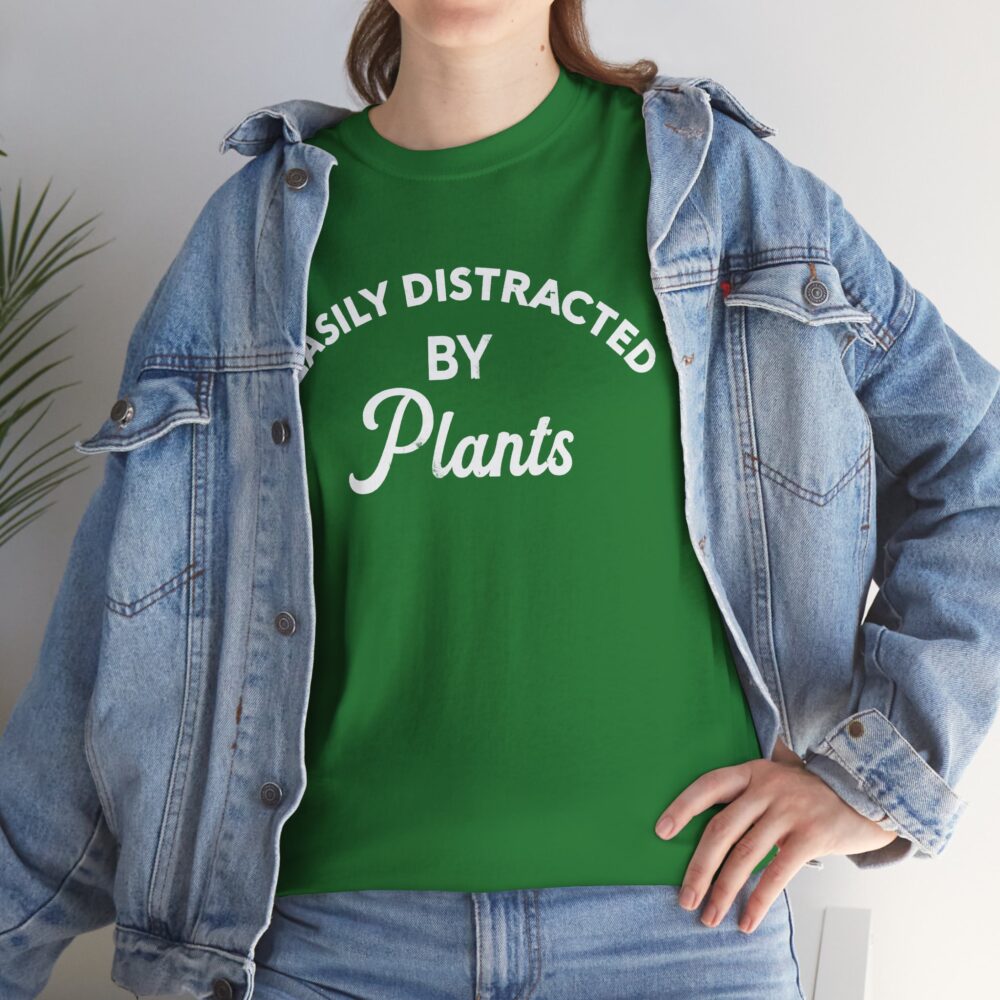 Easily Distracted By Plants Cotton Crewneck T‑Shirt | Picasmustees 11903420418254168492_2048.jpeg - Picasmustees
