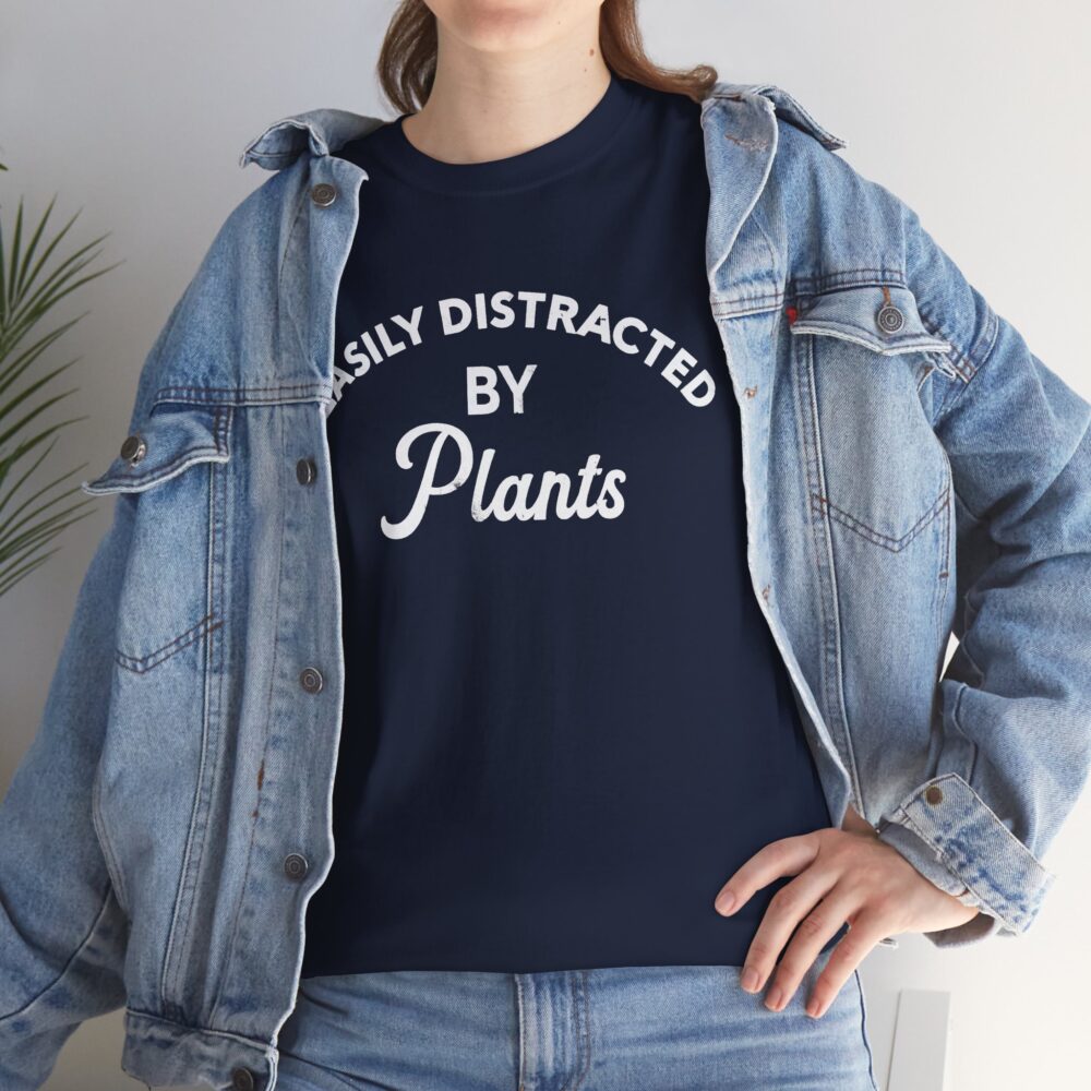 Easily Distracted By Plants Cotton Crewneck T‑Shirt | Picasmustees 1242526017434554818_2048.jpeg - Picasmustees