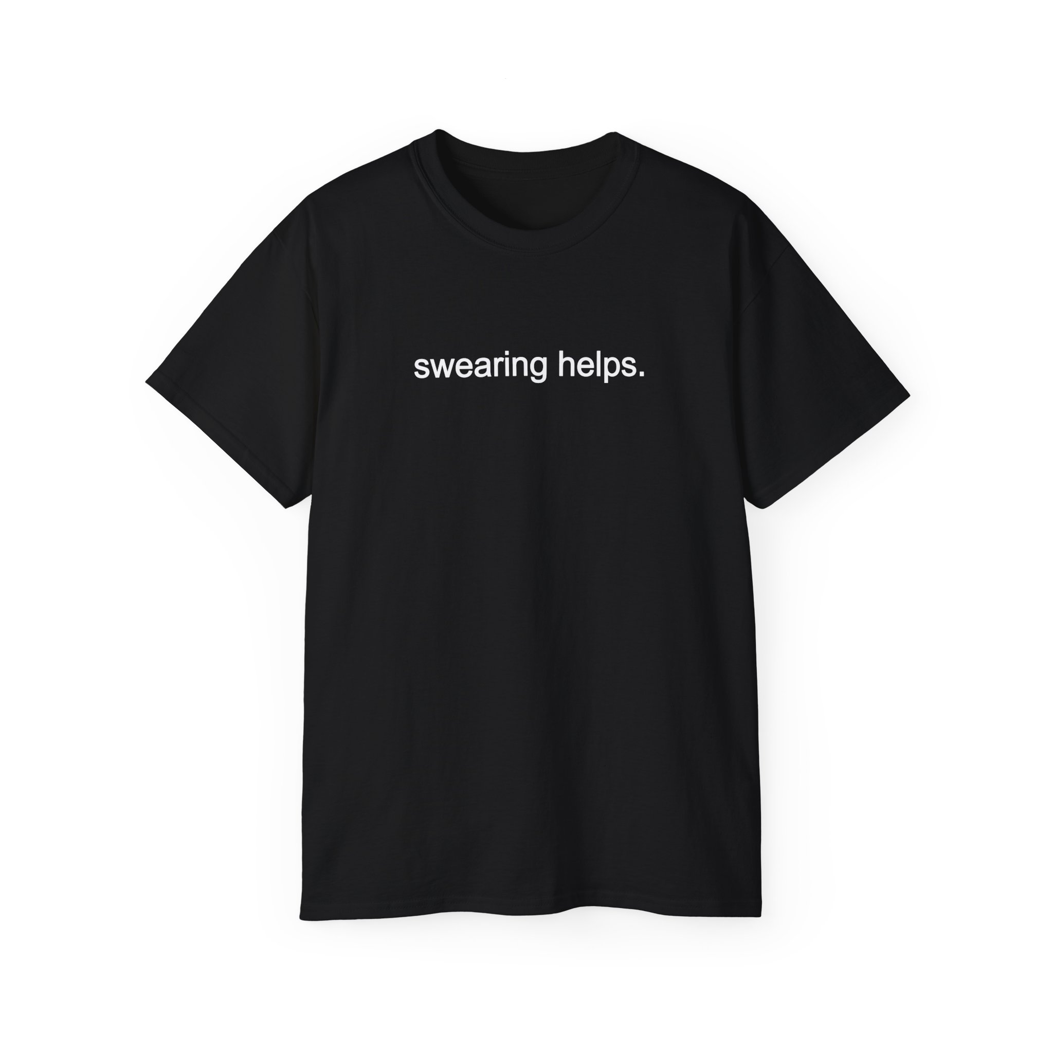 Swearing Helps T-Shirt | Funny Minimalist Graphic Tee for Stress Relief