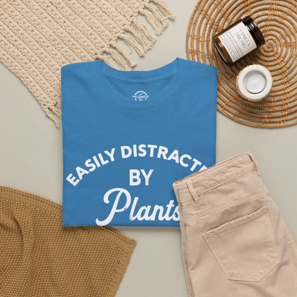 Easily Distracted By Plants Cotton Crewneck T‑Shirt | Picasmustees 15429816076716894689_2048.jpeg - Picasmustees