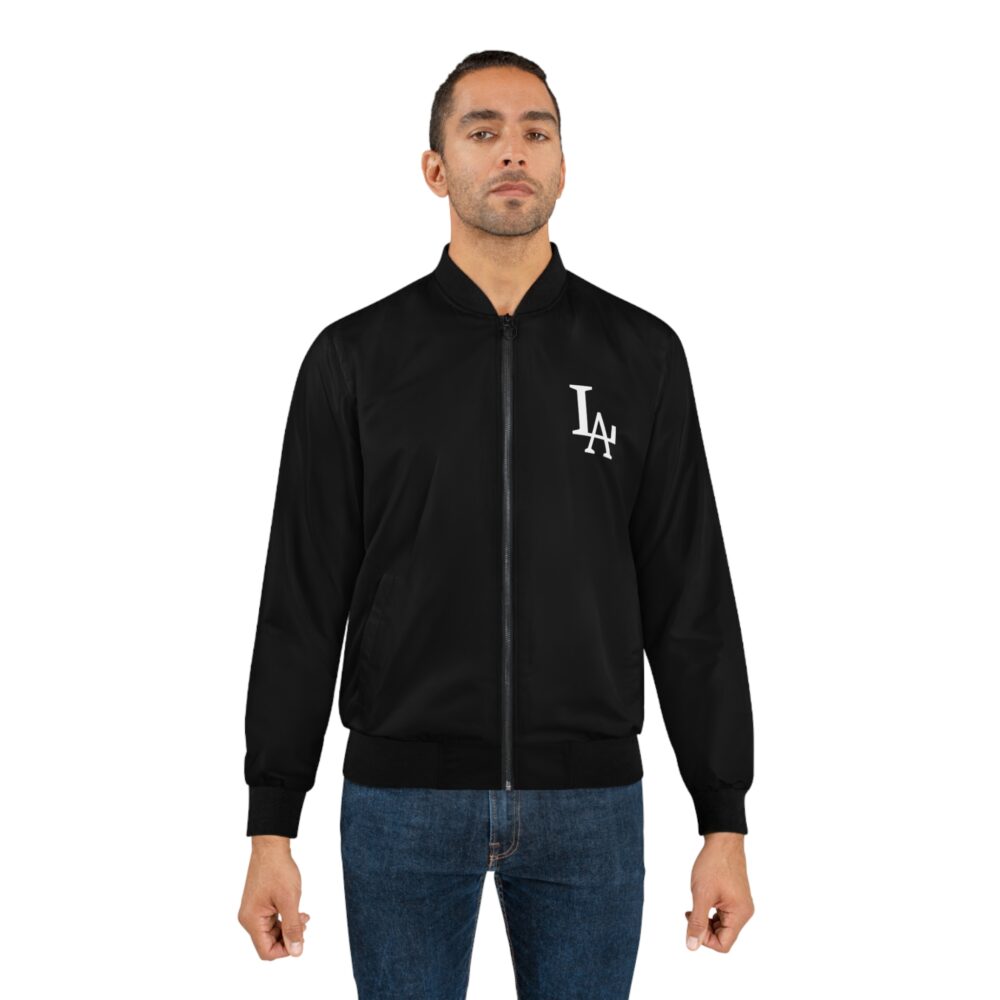 Black LA Bomber Jacket Men’s Lightweight Zip-Up | Picasmustees 17689750309882350282_2048.jpeg - Picasmustees