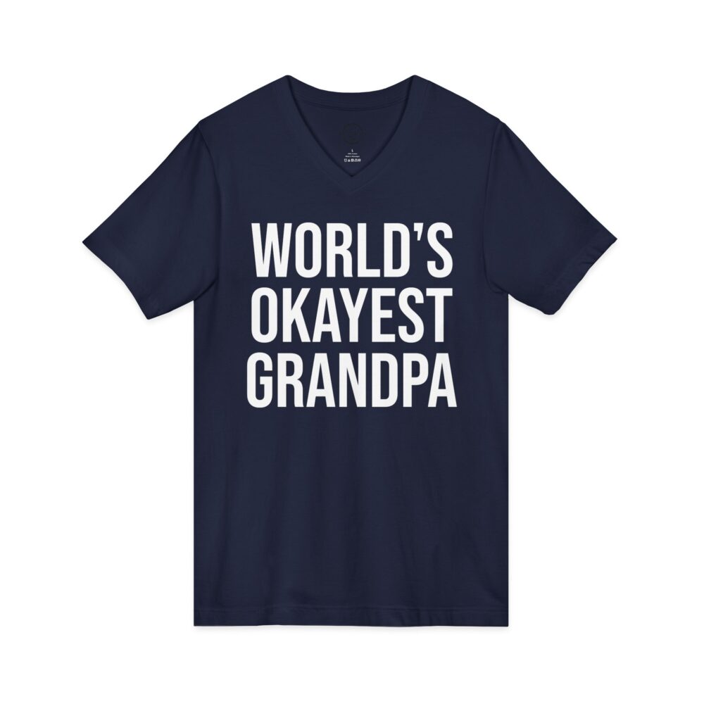 World’s Okayest Grandpa V-Neck Tee | Picasmustees 2264697961942717677_2048.jpeg - Picasmustees