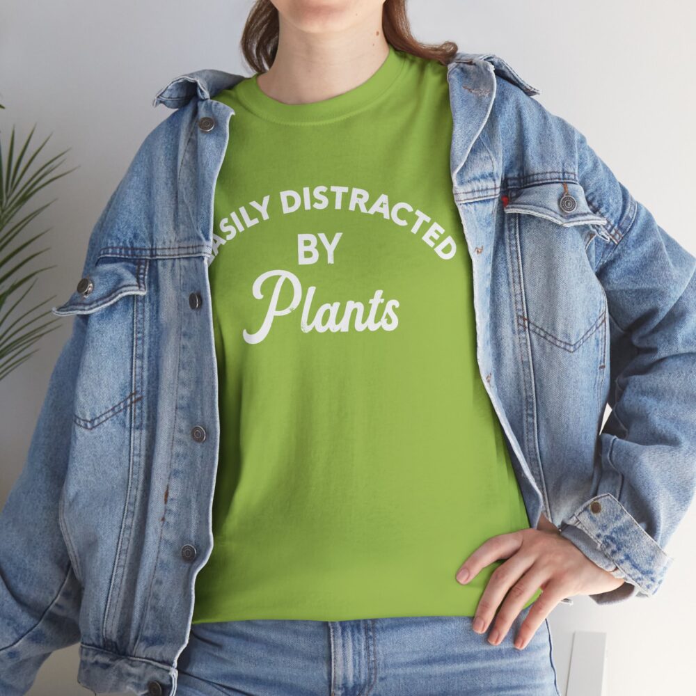 Easily Distracted By Plants Cotton Crewneck T‑Shirt | Picasmustees 4255983591999362942_2048.jpeg - Picasmustees