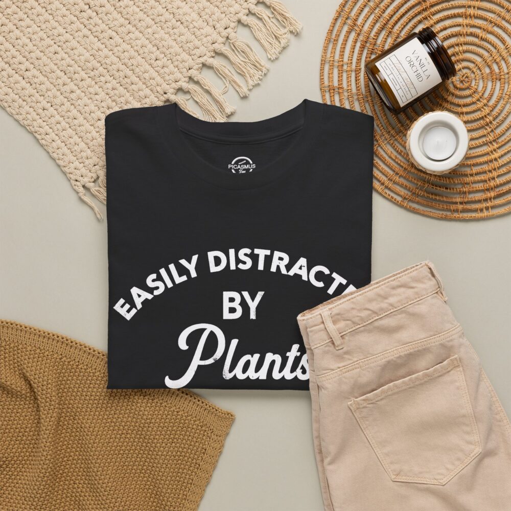 Easily Distracted By Plants Cotton Crewneck T‑Shirt | Picasmustees 5198623862189462618_2048.jpeg - Picasmustees