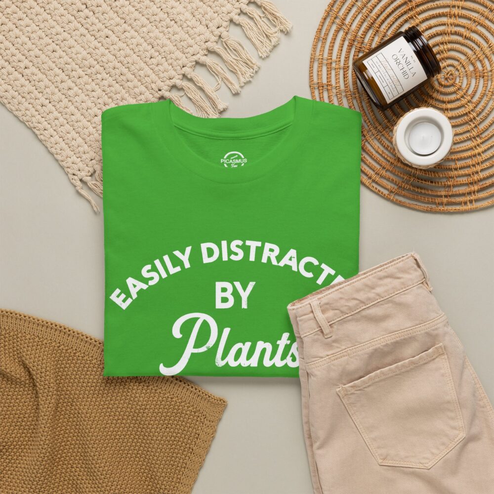 Easily Distracted By Plants Cotton Crewneck T‑Shirt | Picasmustees 7245264094367499842_2048.jpeg - Picasmustees