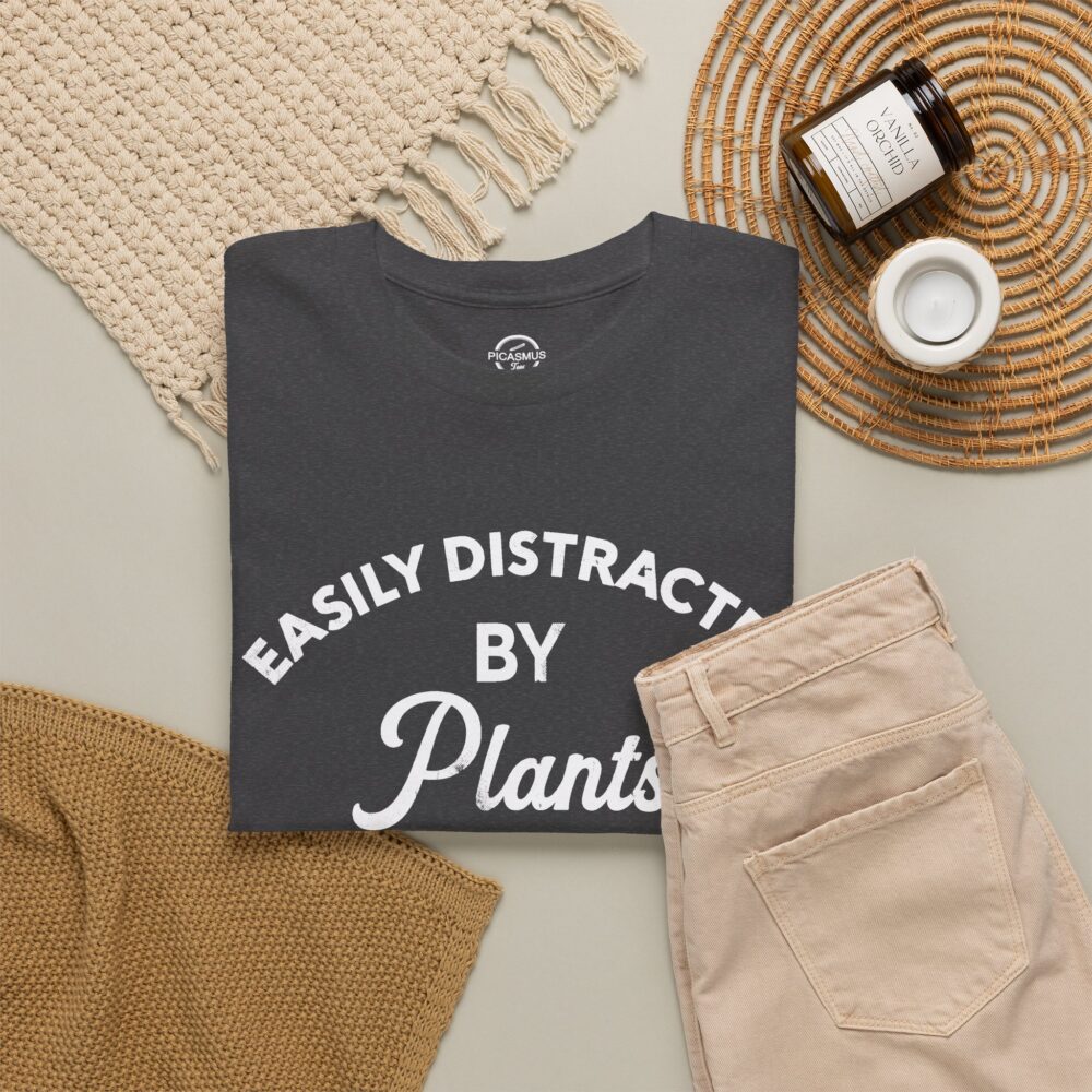 Easily Distracted By Plants Cotton Crewneck T‑Shirt | Picasmustees 73927942583990501_2048.jpeg - Picasmustees