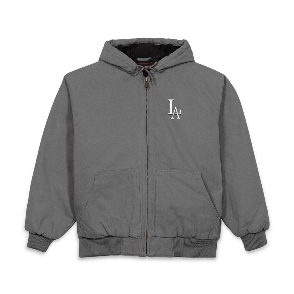 Embroidered LA Duck Cloth Hooded Work Jacket | Picasmustees 8055001659324480799_2048_custom.jpeg - Picasmustees