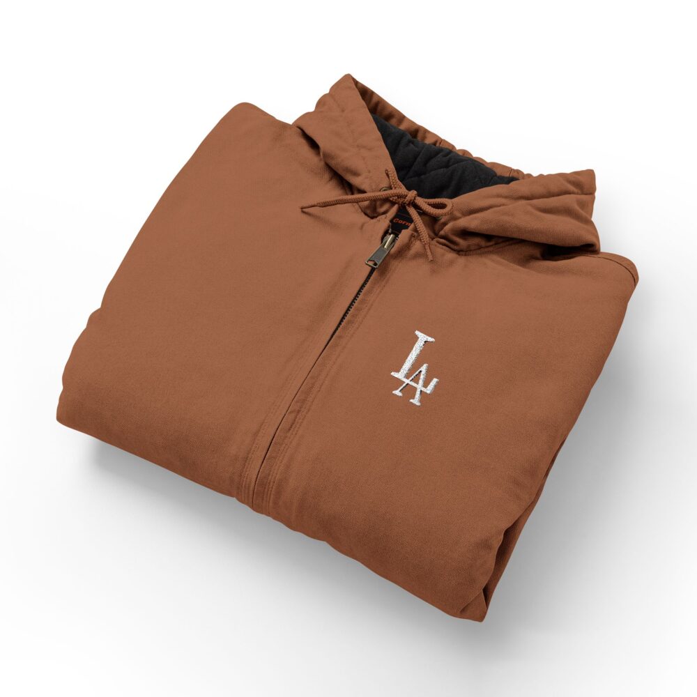 Embroidered LA Duck Cloth Hooded Work Jacket | Picasmustees 9892207100129044214_2048.jpeg - Picasmustees