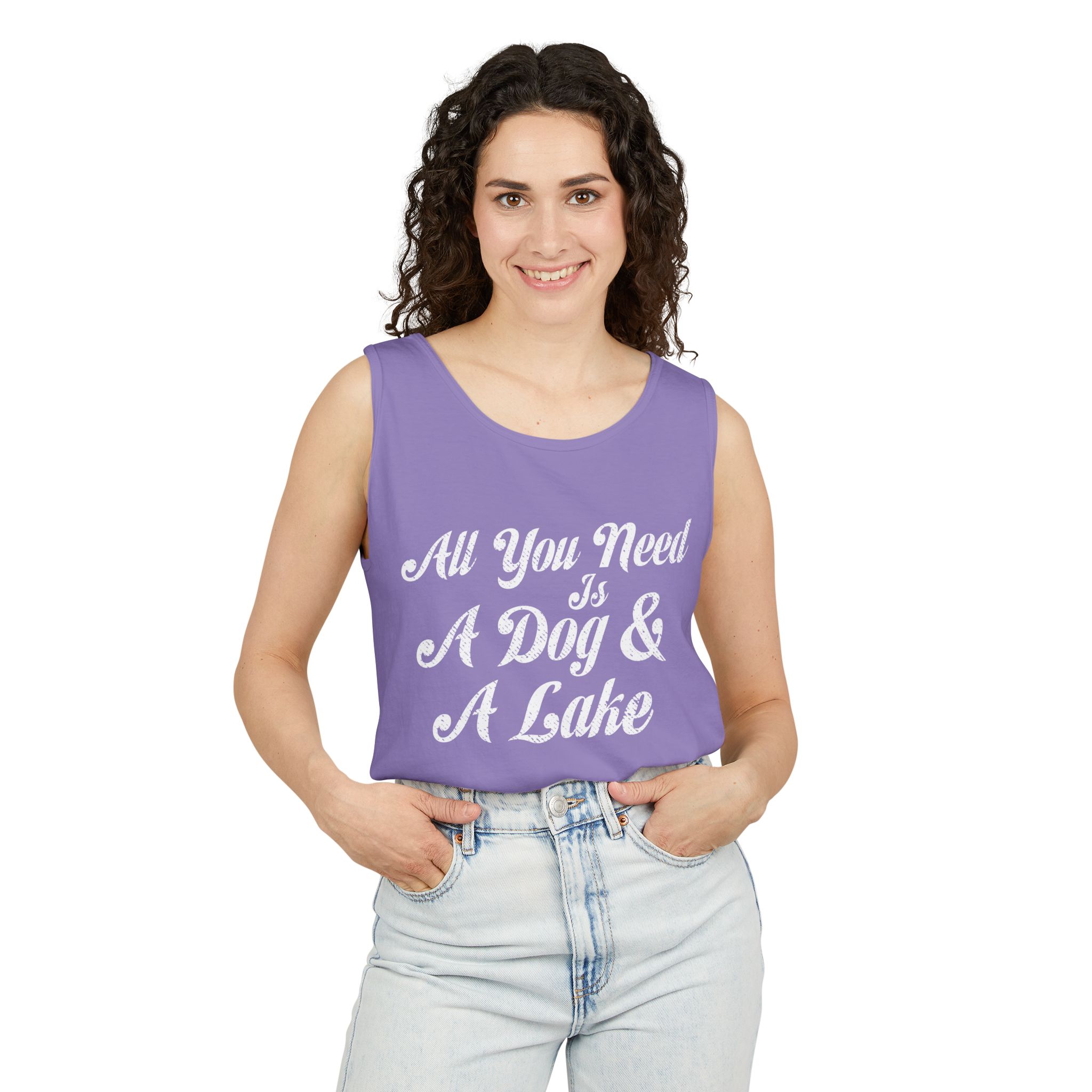 All You Need Is A Dog & A Lake Tank Top Dog Lover Lake Vacation Tank