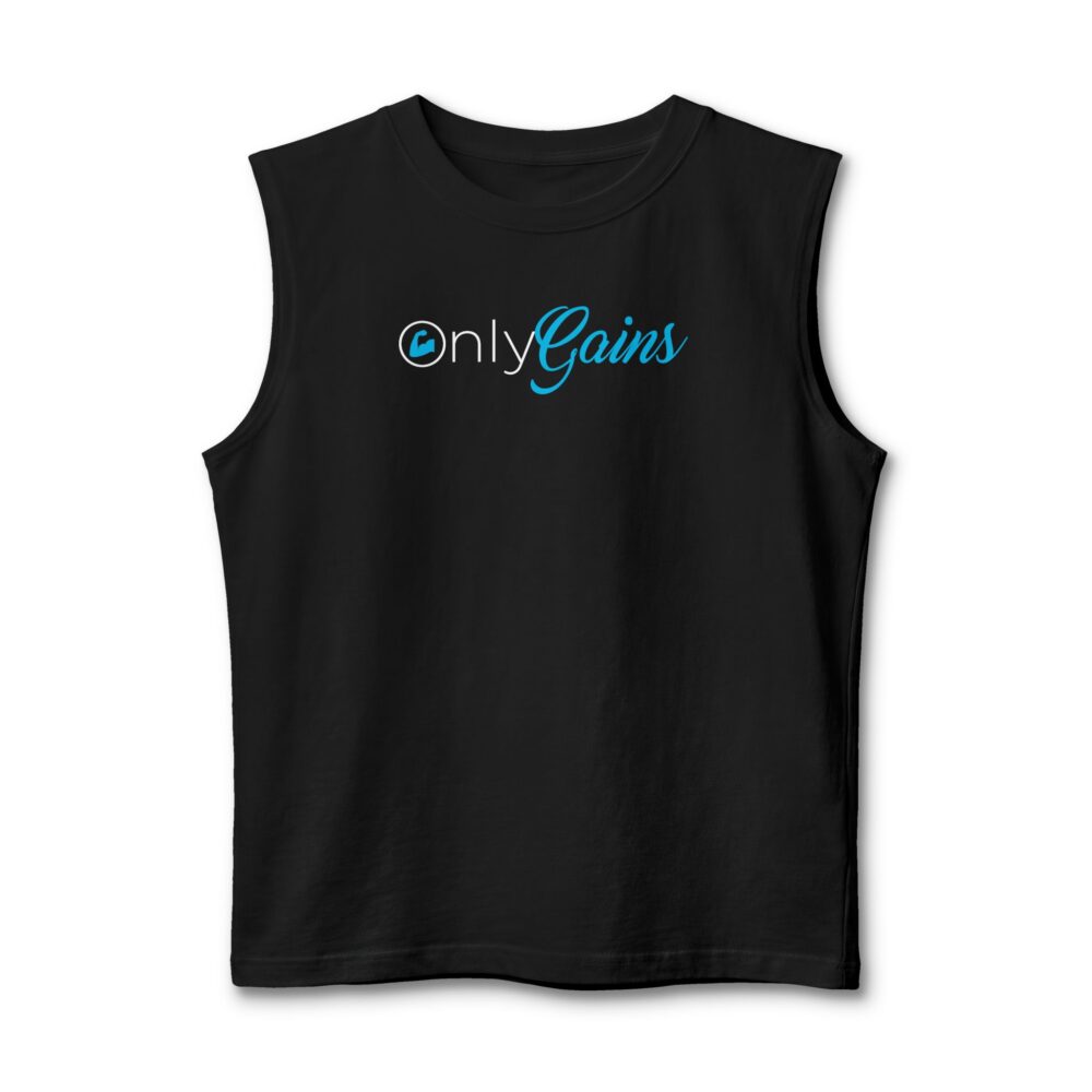 OnlyGains Muscle Tank Black Gym Sleeveless Workout Shirt | Picasmustees 1621785371773968219_2048.jpeg - Picasmustees