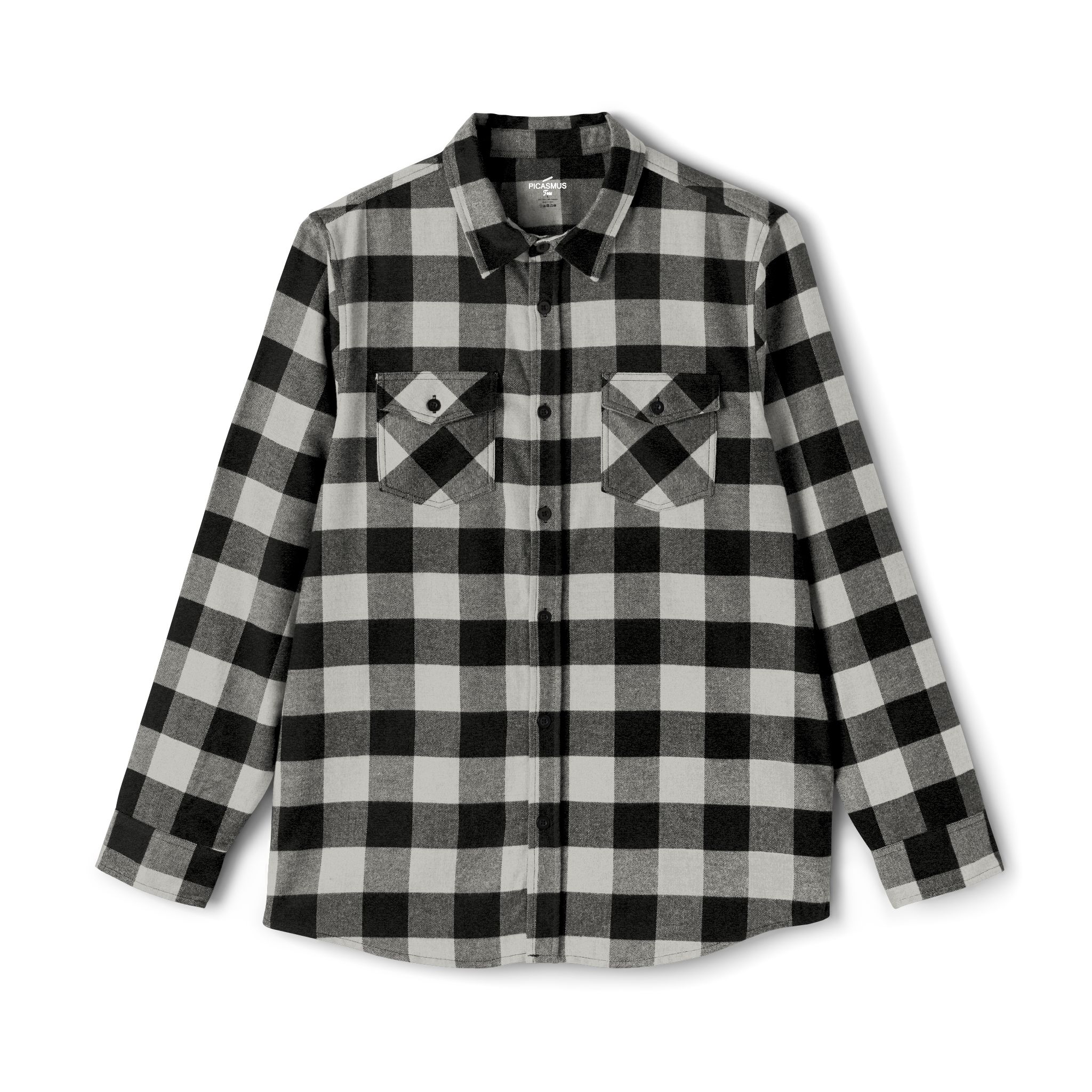Black & Gray Buffalo Plaid Flannel Shirt