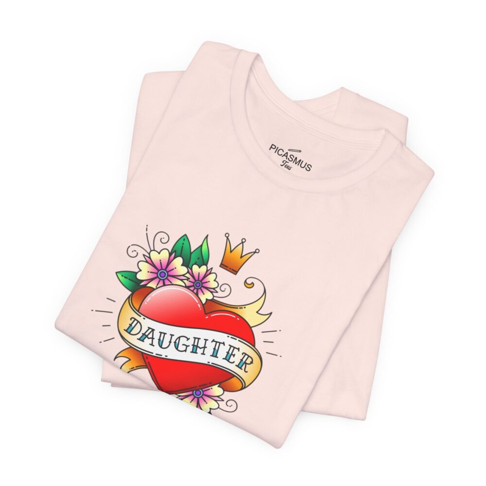 Daughter Heart Tee Retro Floral Crown Design Women’s T-shirt | Picasmustees 1048074526983622927_2048.jpeg - Picasmustees