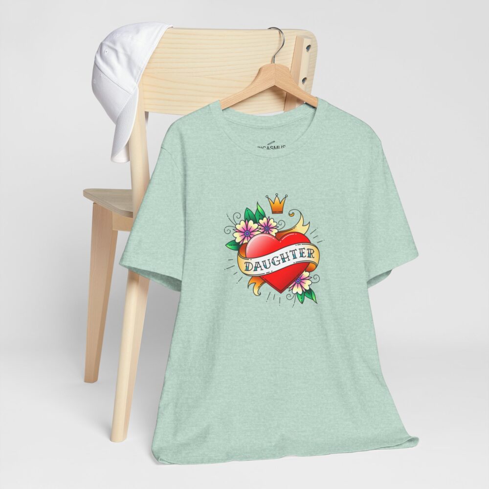 Daughter Heart Tee Retro Floral Crown Design Women’s T-shirt | Picasmustees 12967214473180033178_2048.jpeg - Picasmustees