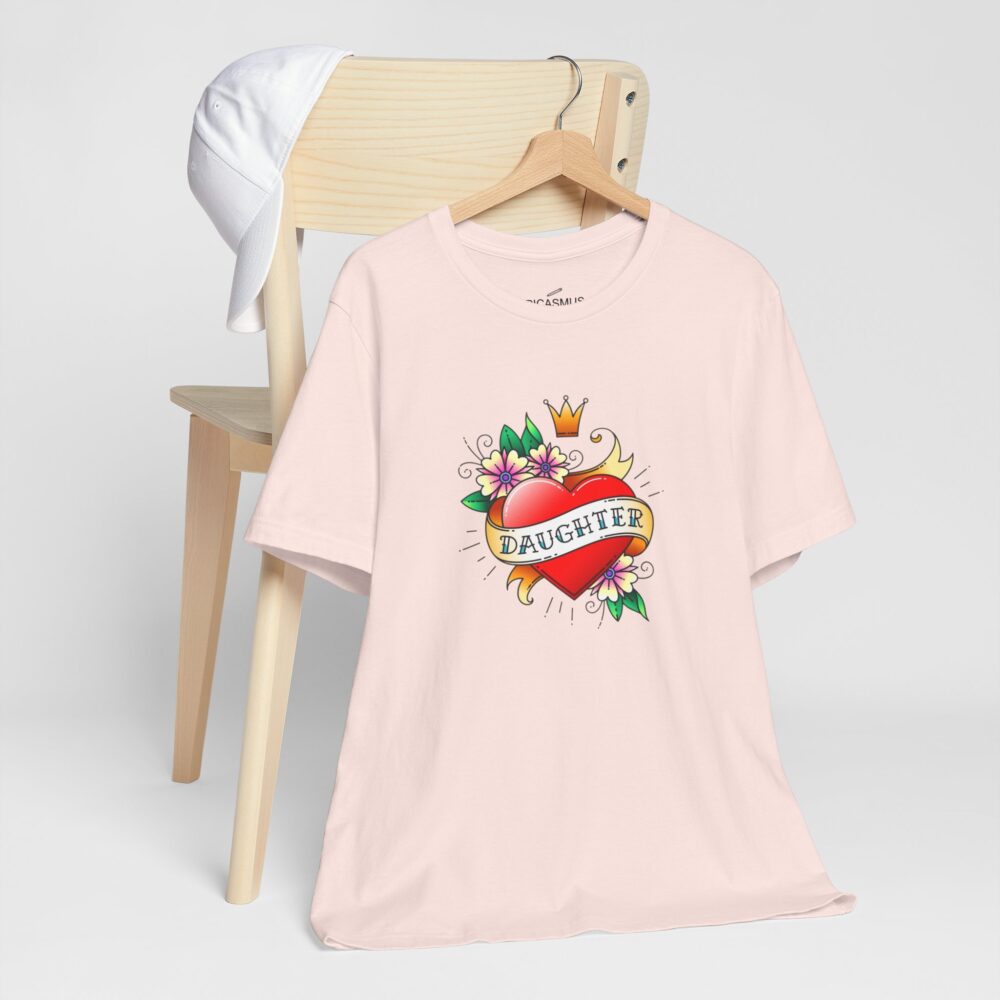 Daughter Heart Tee Retro Floral Crown Design Women’s T-shirt | Picasmustees 17425352700237108234_2048.jpeg - Picasmustees