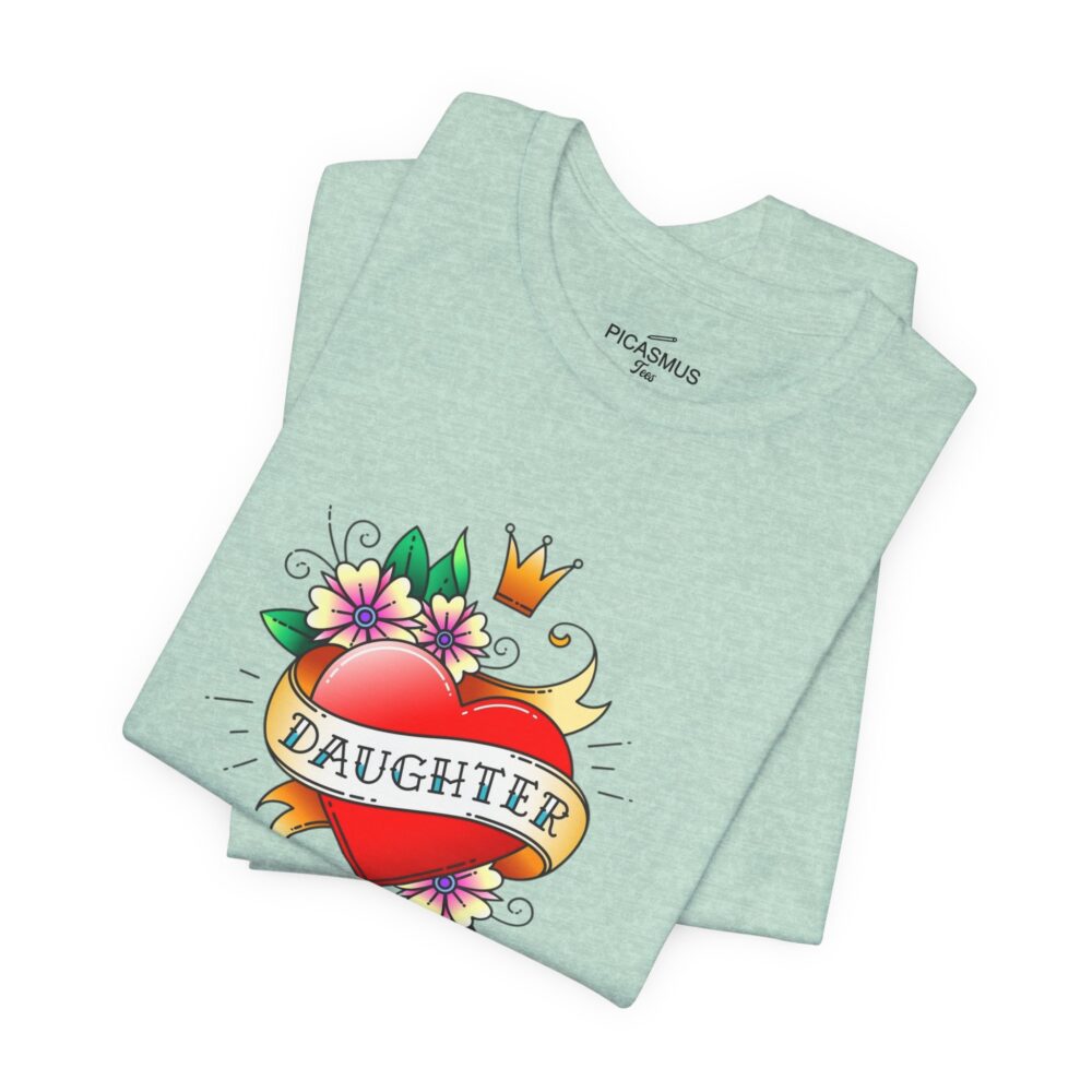 Daughter Heart Tee Retro Floral Crown Design Women’s T-shirt | Picasmustees 23452063434517375_2048.jpeg - Picasmustees