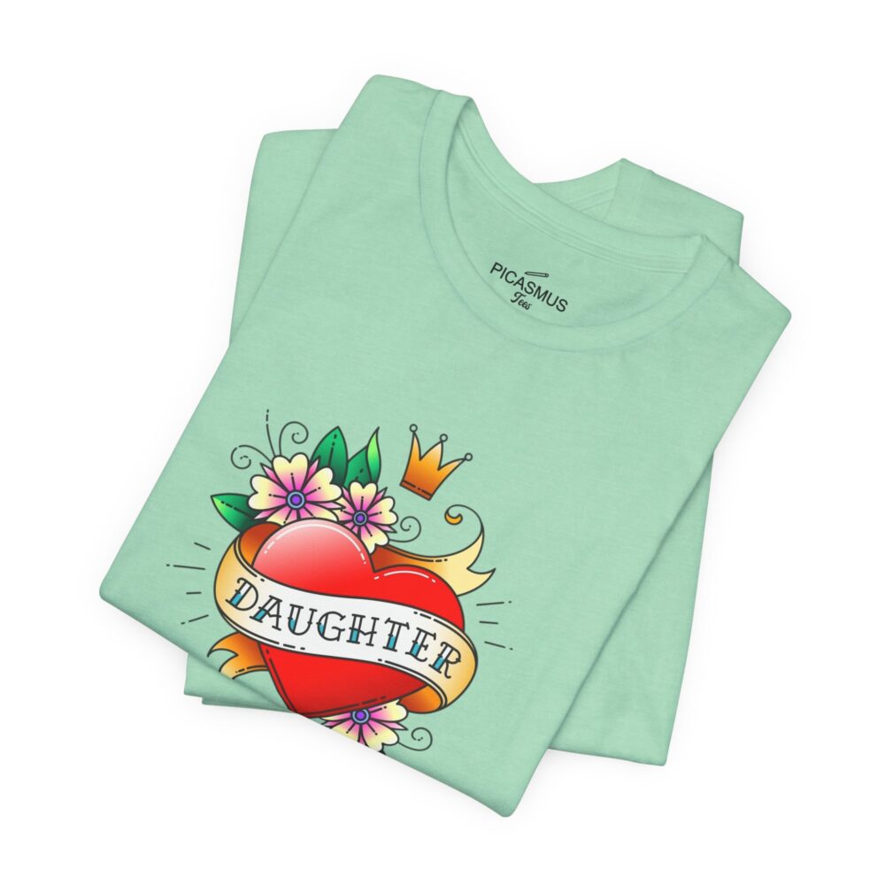 Daughter Heart Tee Retro Floral Crown Design Women’s T-shirt | Picasmustees 2469663257256682863_2048.jpeg - Picasmustees