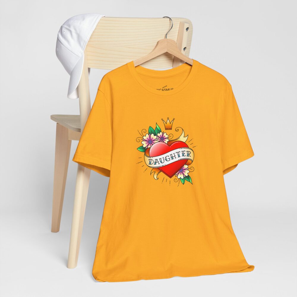 Daughter Heart Tee Retro Floral Crown Design Women’s T-shirt | Picasmustees 3190571016303859257_2048.jpeg - Picasmustees