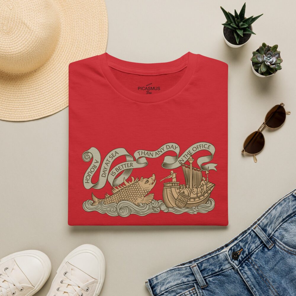 Viking Longship & Sea Serpent T-Shirt “Better Than Any Day In Office” Nautical Tee | Picasmustees 4077474604211199216_2048.jpeg - Picasmustees