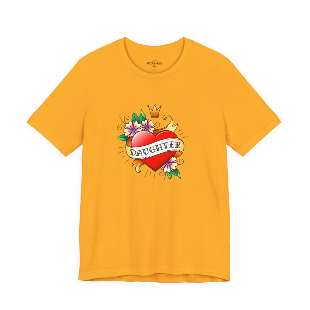 Daughter Heart Tee Retro Floral Crown Design Women’s T-shirt | Picasmustees 6788969162588867761_2048.jpeg - Picasmustees