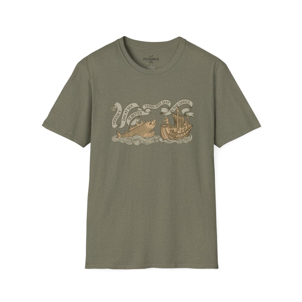 Viking Longship & Sea Serpent T-Shirt “Better Than Any Day In Office” Nautical Tee | Picasmustees 6972859659310919080_2048.jpeg - Picasmustees