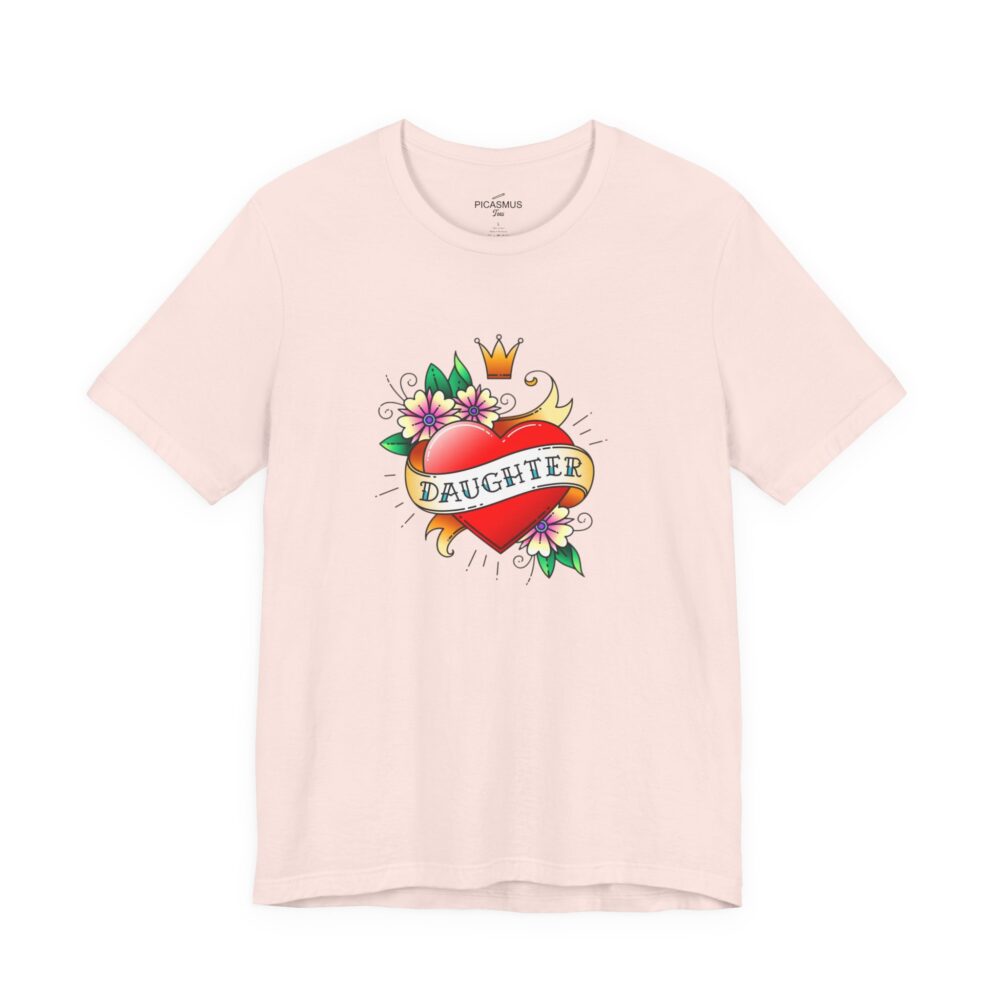 Daughter Heart Tee Retro Floral Crown Design Women’s T-shirt | Picasmustees 9432649081390065983_2048.jpeg - Picasmustees