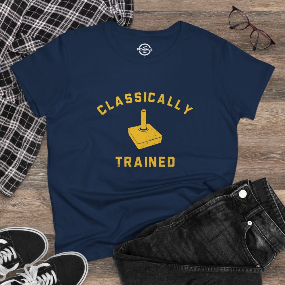 Classically Trained Retro Joystick Tee Women’s Gaming T‑Shirt | Picasmustees 1047543844939963028_2048.jpeg - Picasmustees