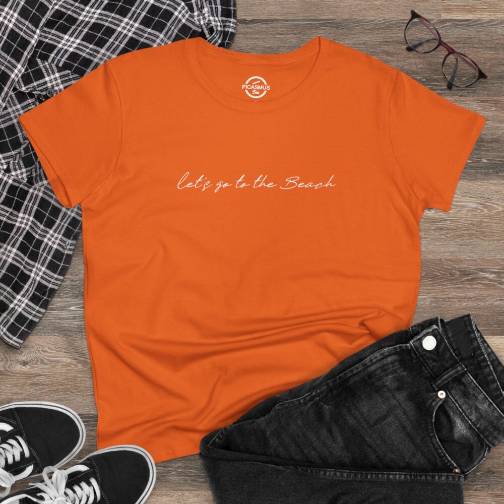 Let’s Go to the Beach Women’s Tee Minimal Script Beach Vacation T‑Shirt | Picasmustees 15276797339046156605_2048.jpeg - Picasmustees