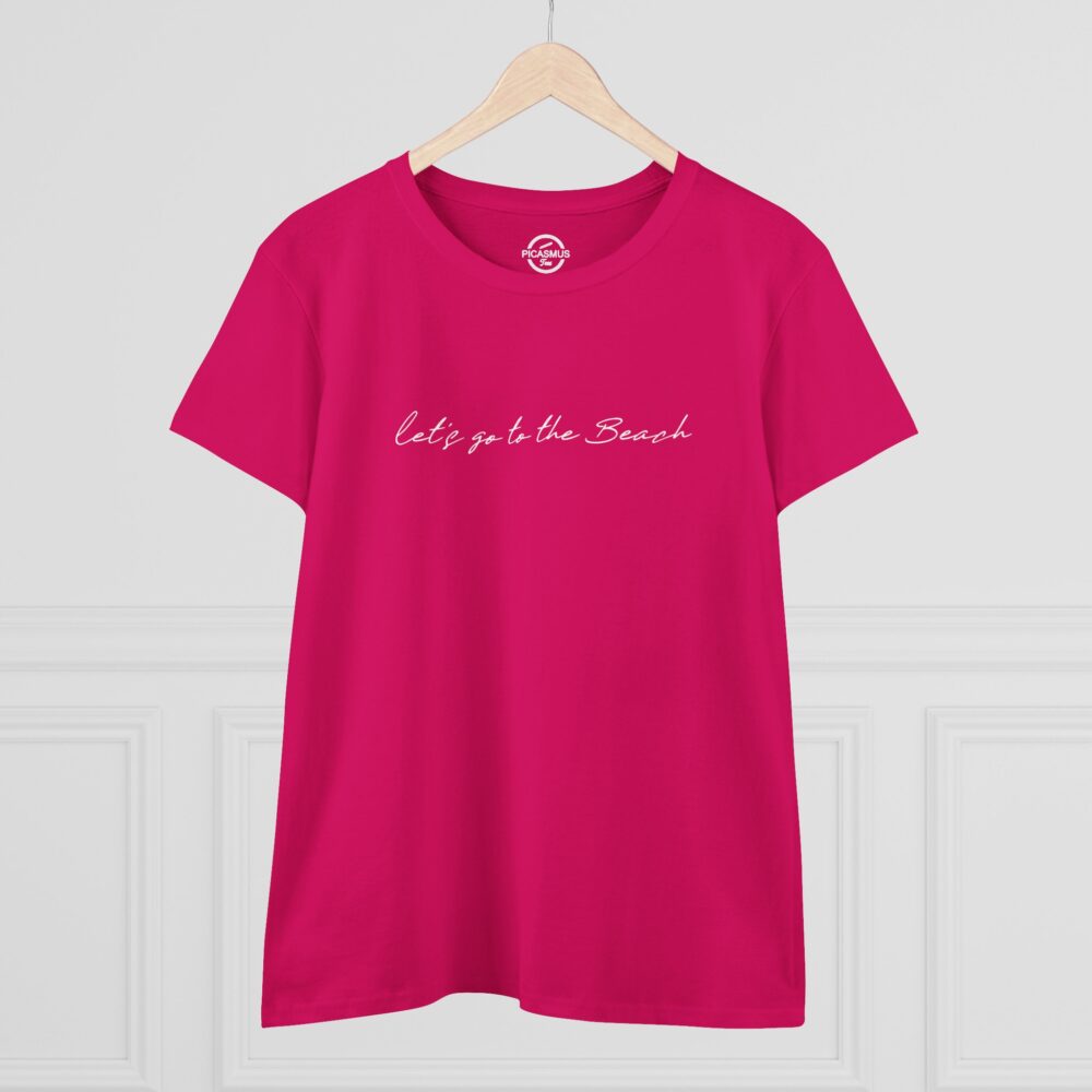Let’s Go to the Beach Women’s Tee Minimal Script Beach Vacation T‑Shirt | Picasmustees 17989887251720723514_2048.jpeg - Picasmustees