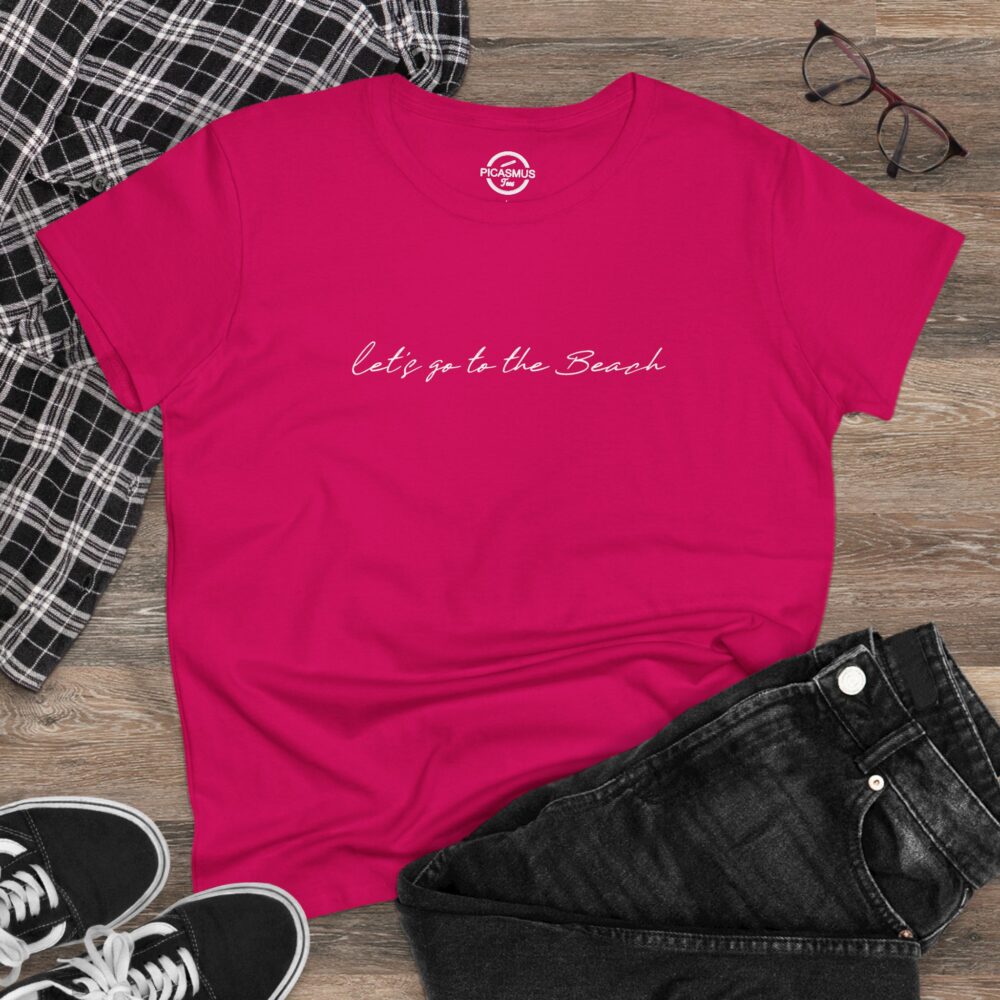 Let’s Go to the Beach Women’s Tee Minimal Script Beach Vacation T‑Shirt | Picasmustees 4042086339451329243_2048.jpeg - Picasmustees