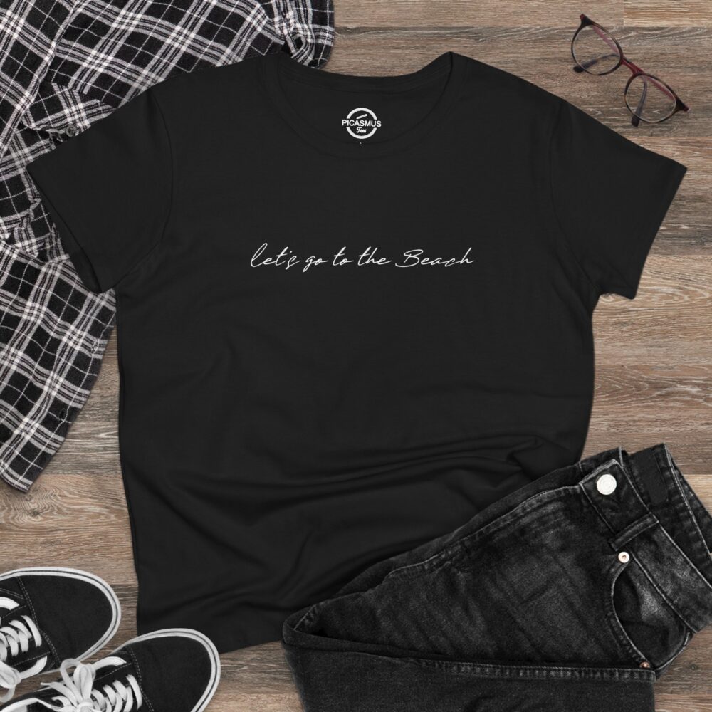 Let’s Go to the Beach Women’s Tee Minimal Script Beach Vacation T‑Shirt | Picasmustees 8381567972610451491_2048.jpeg - Picasmustees