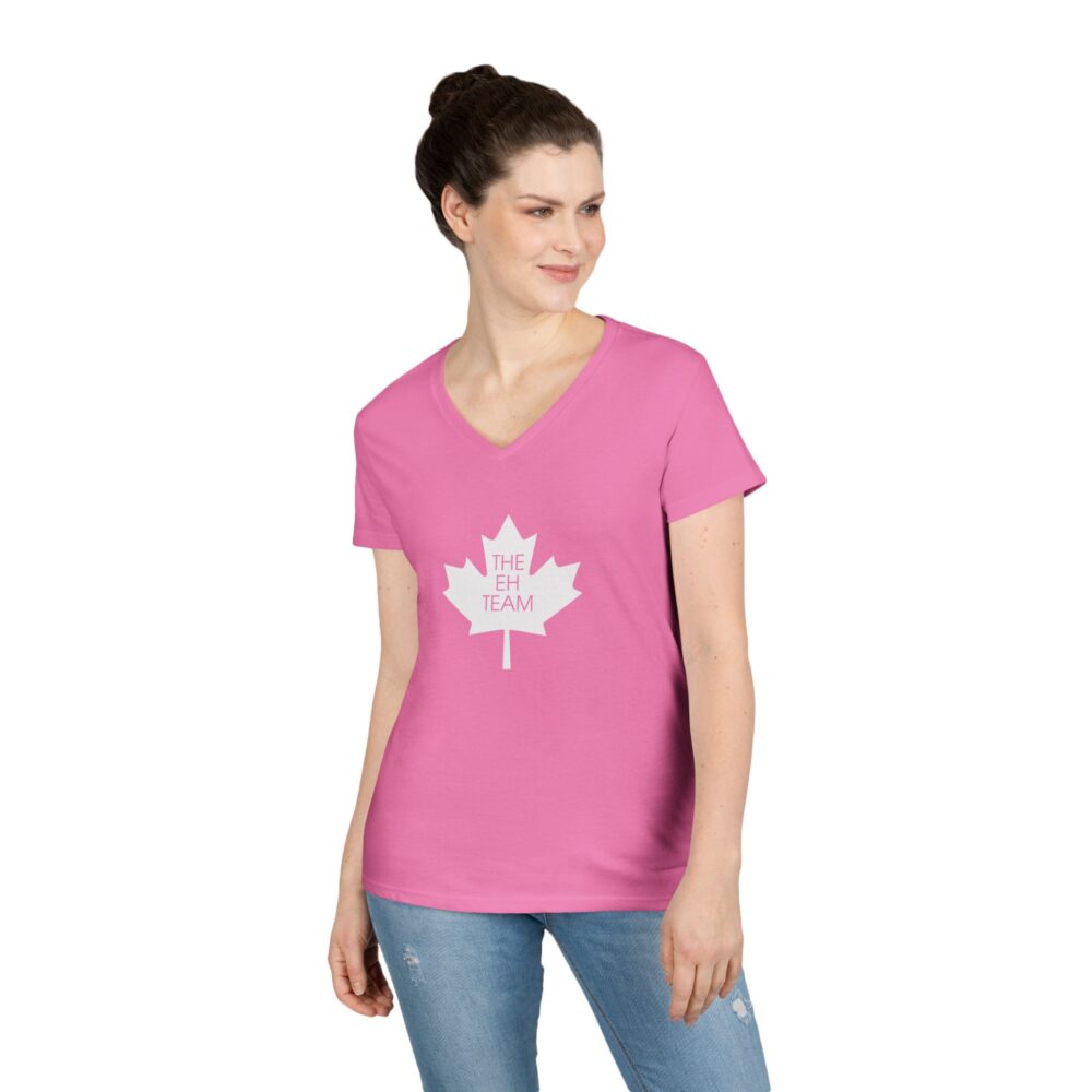 Ladies’ V-Neck T-Shirt “The Eh Team” Maple Leaf Canada Pride Tee | Picasmustees 9481810287442480130_2048_custom.jpeg - Picasmustees