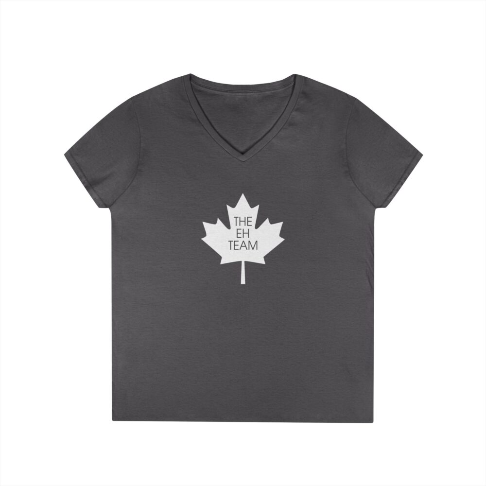 Ladies’ V-Neck T-Shirt “The Eh Team” Maple Leaf Canada Pride Tee | Picasmustees 9891260434426227694_2048.jpeg - Picasmustees